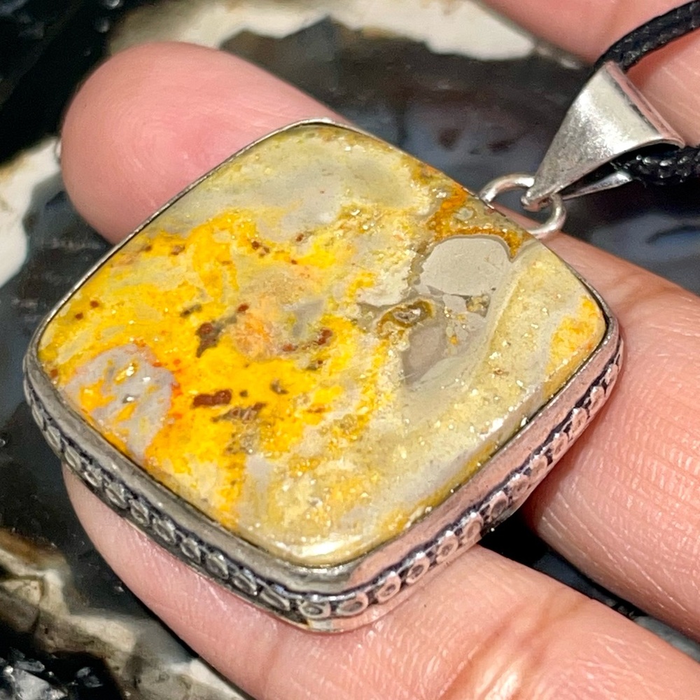 Indonesian Bumblebee Jasper Pendant 1 1/2”